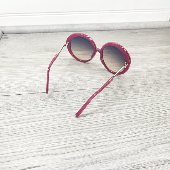 70s Revival Maroon Statement Sunglasses - Picture 2 of 5